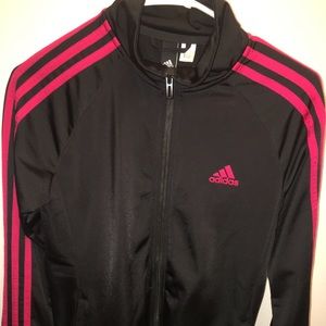 adidas black red jacket